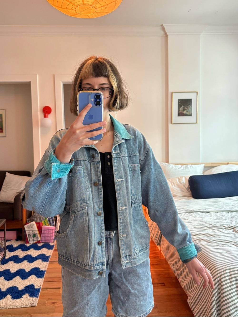 Forenza Light Blue Denim Jacket with Corduroy Trim
